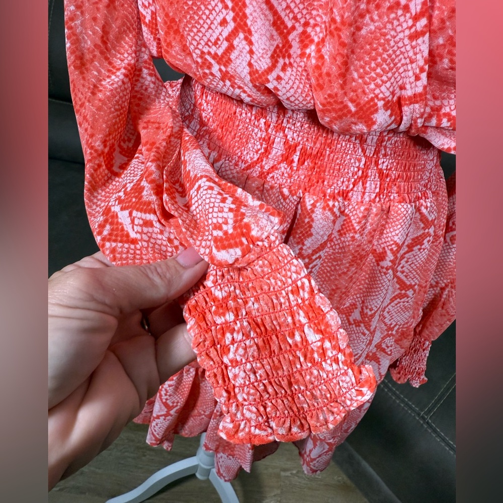 Michael Kors MK Coral Snake Print Animal Mini Dress Sz M Spring Summer Easter - Picture 5 of 10
